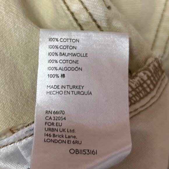 Free People White Cream Straight Wide Leg High Waist Baggy Denim Jeans Pants 29 - Picture 5 of 5